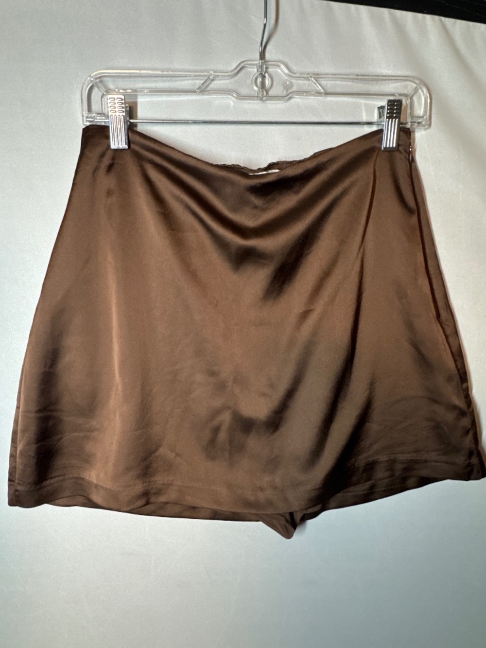 Abercrombie Chocolate Brown Satin Mini Skort Size M